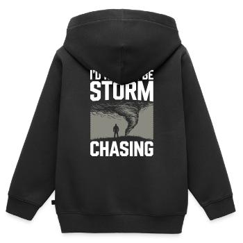 Costume de chasseur de tempête Chasseur de tempête - Sweat Premium à capuche zippé enfant bio - noir - Dos - AI Model Kid Male (0cm)