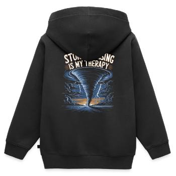 Costume de chasseur de tempête Chasseur de tempête - Sweat Premium à capuche zippé enfant bio - noir - Dos - AI Model Kid Male (0cm)