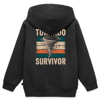 Costume de chasseur de tempête Chasseur de tempête - Sweat Premium à capuche zippé enfant bio - noir - Dos - AI Model Kid Male (0cm)