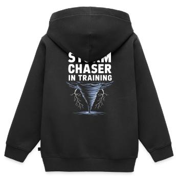 Costume de chasseur de tempête Chasseur de tempête - Sweat Premium à capuche zippé enfant bio - noir - Dos - AI Model Kid Male (0cm)