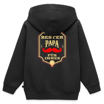 Bester Papa Auszeichnung Für Immer - Kinder Premium Organic Zip Hoodie - Schwarz - Hinten - AI Model Kid Male (0cm)