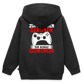 Gamer Gaming Gamer Gaming Noël - Sweat Premium à capuche zippé enfant bio - noir - Dos - AI Model Kid Male (0cm)