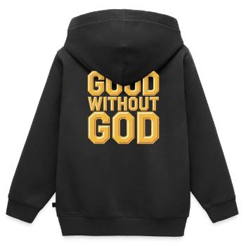 Athéisme athée Le bien sans Dieu - Sweat Premium à capuche zippé enfant bio - noir - Dos - AI Model Kid Male (0cm)