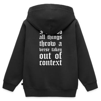 Christ Réformé Chrétien Dieu Théologie - Sweat Premium à capuche zippé enfant bio - noir - Dos - AI Model Kid Male (0cm)
