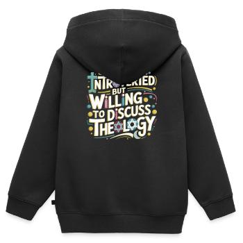 Christ Réformé Chrétien Dieu Théologie - Sweat Premium à capuche zippé enfant bio - noir - Dos - AI Model Kid Male (0cm)