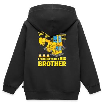 Excavator Child Ready Going To Be A Big Brother - Kinder Premium Organic Zip Hoodie - Schwarz - Hinten - AI Model Kid Male (0cm)