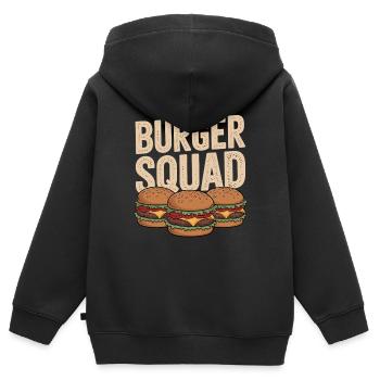 Chemise Team Cheeseburger - Sweat Premium à capuche zippé enfant bio - noir - Dos - AI Model Kid Male (0cm)
