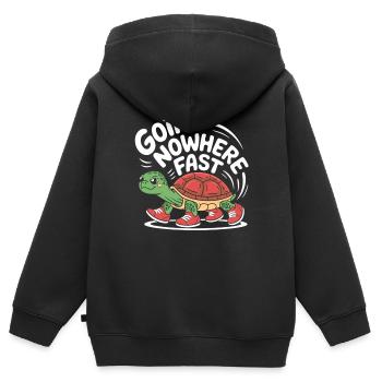 Turtle pace in style - Kids Premium Organic Zip-up Hoodie - black - Back - AI Model Kid Male (0cm)