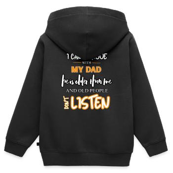 Funny I Can't Argue With My Dad Sarcastic Humor - Kids Premium Organic Zip-up Hoodie - black - Back - AI Model Kid Male (0cm)