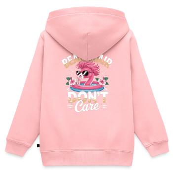 Flamingo Sommer Shirt mit Spruch - Kinder Premium Organic Zip Hoodie - Rosa - Hinten - AI Model Kid Female (0cm)