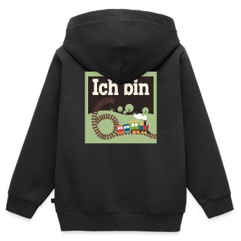 Ich bin 6 Zug Eisenbahn 6. Geburtstag - Kinder Premium Organic Zip Hoodie - Schwarz - Hinten - AI Model Kid Male (0cm)