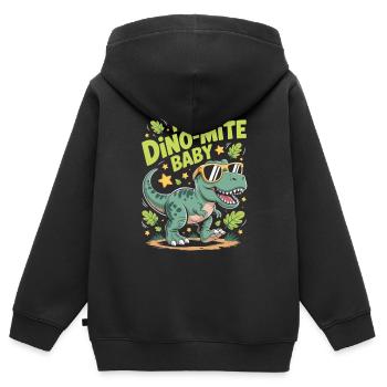 Chemise pour bébé Dino-Mite - Sweat Premium à capuche zippé enfant bio - noir - Dos - AI Model Kid Male (0cm)