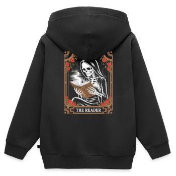 Tarot Reader Skeleton T-Shirt - Kids Premium Organic Zip-up Hoodie - black - Back - AI Model Kid Male (0cm)