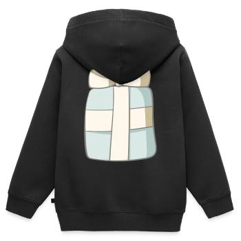 Cadeau - Sweat Premium à capuche zippé enfant bio - noir - Dos - AI Model Kid Male (0cm)