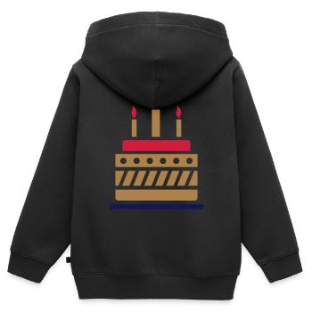Kuchen Torte Geburtstag - Kinder Premium Organic Zip Hoodie - Schwarz - Hinten - AI Model Kid Male (0cm)