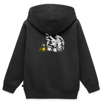 Schweißer bei der Arbeit - lustiges Eisen-Schweißer-Geschenk - Kinder Premium Organic Zip Hoodie - Schwarz - Hinten - AI Model Kid Male (0cm)