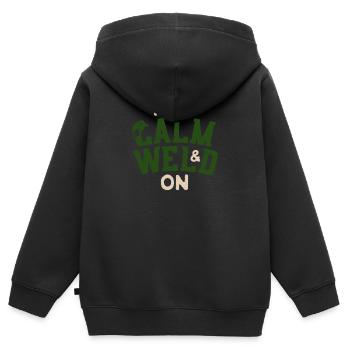 Behalten Sie Ruhe u. Schweißen Sie an - lustiger Schweißer-Schweißer - Kinder Premium Organic Zip Hoodie - Schwarz - Hinten - AI Model Kid Male (0cm)