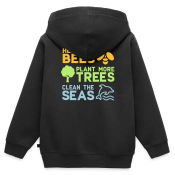 Help the Bees Plant More Trees | Forest trees nature - Kids Premium Organic Zip-up Hoodie - black - Back - AI Model Kid Male (0cm)