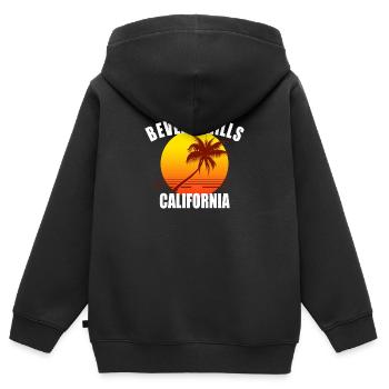 Beverly Hills Los Angeles Californie États-Unis Vacances - Sweat Premium à capuche zippé enfant bio - noir - Dos - AI Model Kid Male (0cm)