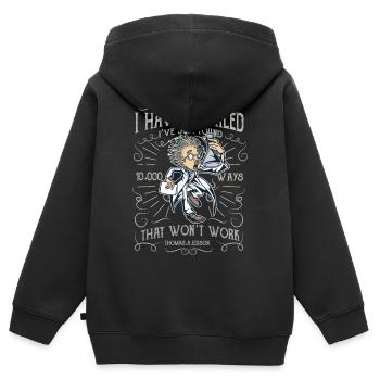 Verrueckter Wissenschaftler mad scientist - Kinder Premium Organic Zip Hoodie - Schwarz - Hinten - AI Model Kid Male (0cm)