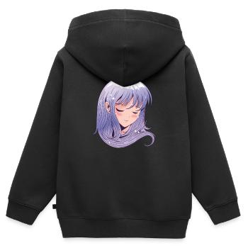 Anime Head Girl - Kids Premium Organic Zip-up Hoodie - black - Back - AI Model Kid Male (0cm)