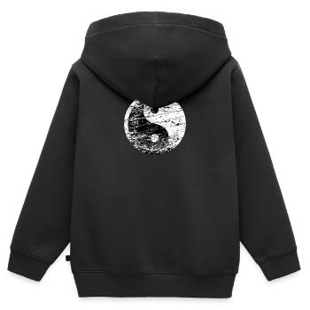 Yin Yang - Sweat Premium à capuche zippé enfant bio - noir - Dos - AI Model Kid Male (0cm)