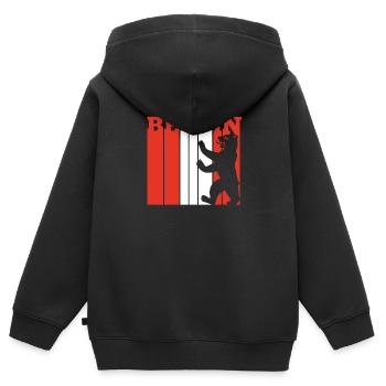Berlin mit Berliner Bär - Kinder Premium Organic Zip Hoodie - Schwarz - Hinten - AI Model Kid Male (0cm)