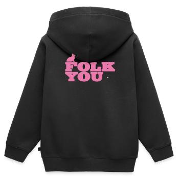 Folk is the New Punk - Sweat Premium à capuche zippé enfant bio - noir - Dos - AI Model Kid Male (0cm)