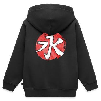 Kanji Ewigkeit - Japanisches Schriftzeichen - Kinder Premium Organic Zip Hoodie - Schwarz - Hinten - AI Model Kid Male (0cm)