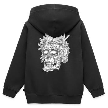 le Crane de Cristal - Sweat Premium à capuche zippé enfant bio - noir - Dos - AI Model Kid Male (0cm)