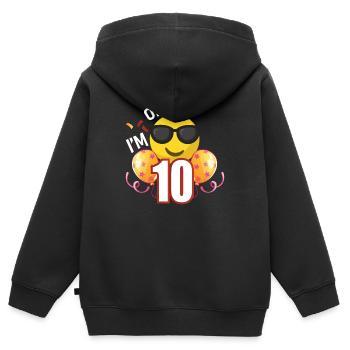 Omg i'm 10 - Kinder Premium Organic Zip Hoodie - Schwarz - Hinten - AI Model Kid Male (0cm)
