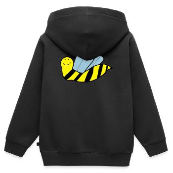 Flotte Biene - Kinder Premium Organic Zip Hoodie - Schwarz - Hinten - AI Model Kid Male (0cm)