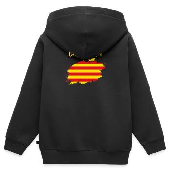 Drapeau catalan drapeau catalan - Sweat Premium à capuche zippé enfant bio - noir - Dos - AI Model Kid Male (0cm)