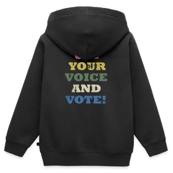 Geh wählen Wahl Demokratie Wahlkampf Politiker - Kinder Premium Organic Zip Hoodie - Schwarz - Hinten - AI Model Kid Male (0cm)