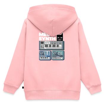Synthétiseur analogique modulaire chats chats disant - Sweat Premium à capuche zippé enfant bio - rose - Dos - AI Model Kid Female (0cm)