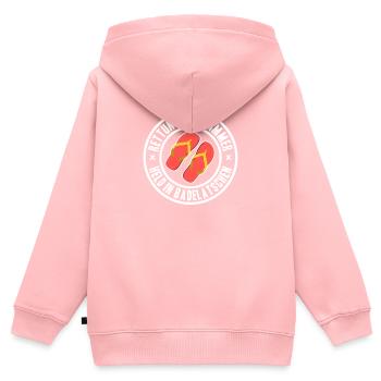 Rettungsschwimmer Bademeister Flip Flops Lustig - Kinder Premium Organic Zip Hoodie - Rosa - Hinten - AI Model Kid Female (0cm)