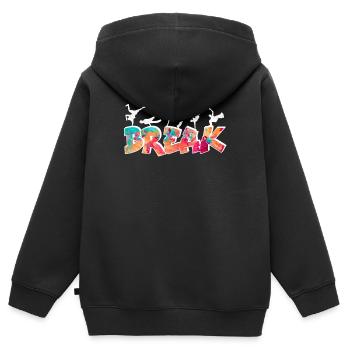 Breakdance Bboy Bgirl HipHop - Kinder Premium Organic Zip Hoodie - Schwarz - Hinten - AI Model Kid Male (0cm)