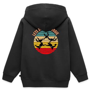 Fallschirmspringer Skydiver Fallschirm Boogie - Kinder Premium Organic Zip Hoodie - Schwarz - Hinten - AI Model Kid Male (0cm)