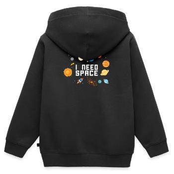 J'AI BESOIN DU CADEAU DE L'ESPACE PLANÈTE ASTRONAUTE DE L'ESPACE - Sweat Premium à capuche zippé enfant bio - noir - Dos - AI Model Kid Male (0cm)
