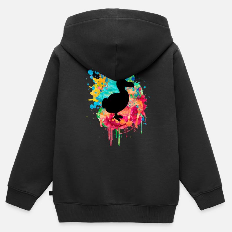 Conception de dodo coloré - Sweat Premium à capuche zippé enfant bio - noir