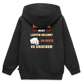 Coole Sprüche, patrioten Sprüche cooler spruch - Kinder Premium Organic Zip Hoodie - Schwarz - Hinten - AI Model Kid Male (0cm)