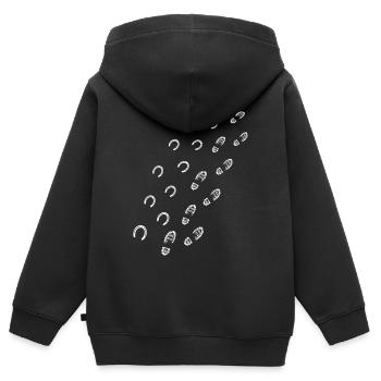 Chevaux pistes humain piste cavalier cavalier - Sweat Premium à capuche zippé enfant bio - noir - Dos - AI Model Kid Male (0cm)