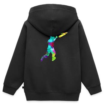 Cascadeur PopArt - Sweat Premium à capuche zippé enfant bio - noir - Dos - AI Model Kid Male (0cm)