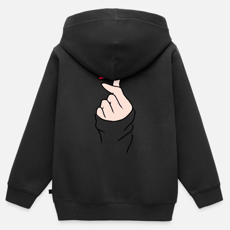 Coeur mignon - Sweat Premium à capuche zippé enfant bio - noir