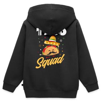 Taco Tacos Apperal - Sweat Premium à capuche zippé enfant bio - noir - Dos - AI Model Kid Male (0cm)