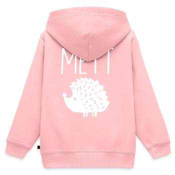 Mettigel Mett Igel Hackfleisch Fleischesser Hackk - Kinder Premium Organic Zip Hoodie - Rosa - Hinten - AI Model Kid Female (0cm)