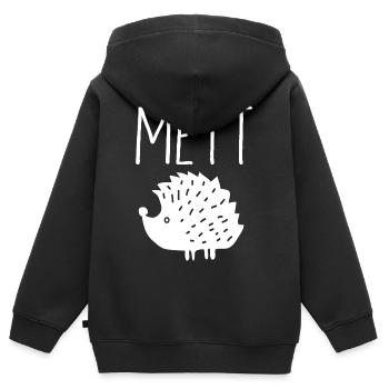 Mettigel Mett Igel Hackfleisch Fleischesser Hackk - Kinder Premium Organic Zip Hoodie - Schwarz - Hinten - AI Model Kid Male (0cm)