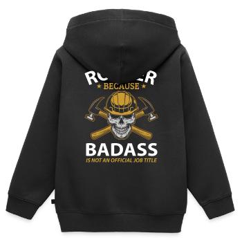 roofer - Kids Premium Organic Zip-up Hoodie - black - Back - AI Model Kid Male (0cm)