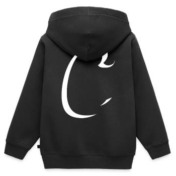 Abstraktes Farbenspiel auf Leinwand - Kinder Premium Organic Zip Hoodie - Schwarz - Hinten - AI Model Kid Male (0cm)