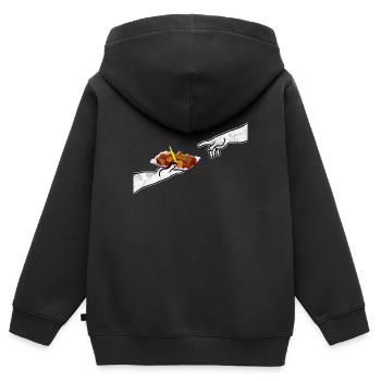 La saucisse au curry divin - Sweat Premium à capuche zippé enfant bio - noir - Dos - AI Model Kid Male (0cm)